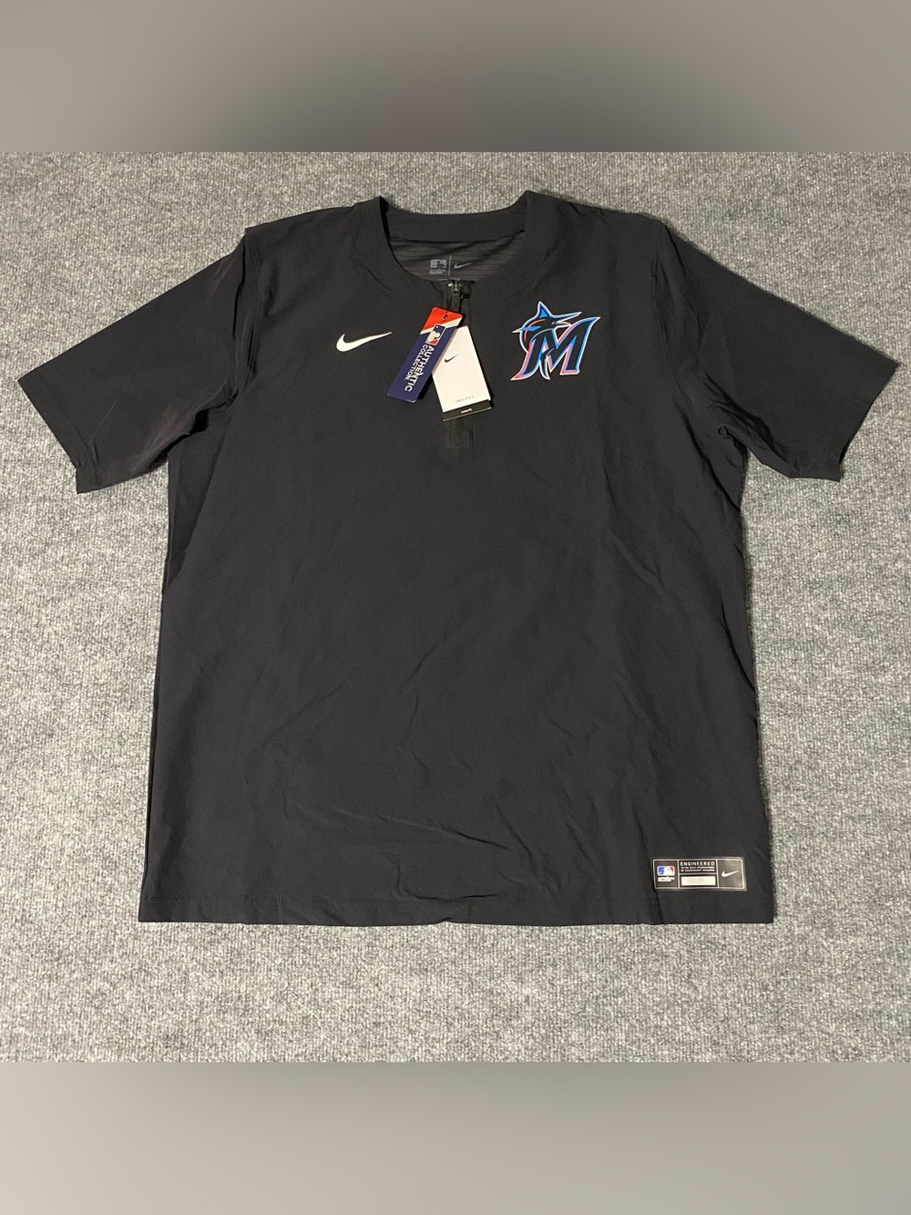 Nike Miami Marlins Authentic Collection 1/4 Zip Windshirt Mens Large NWT